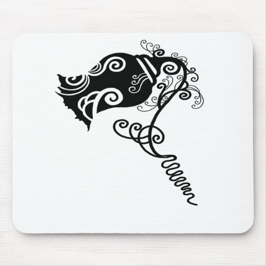 Tätowierung Schwarze Blume Mousepad (Vorne)