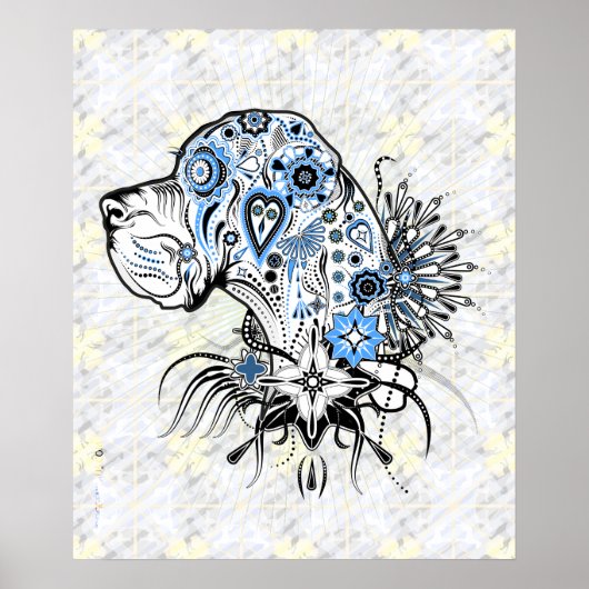 Tätowierung Stil Deutsche Dogge Poster (Vorne)