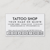 Tätowierungen. LoyalitätsLochkarte Treuekarte (Rückseite)