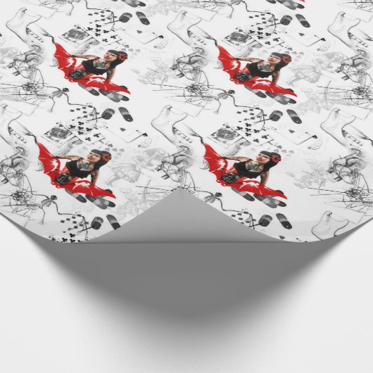 Tätowierungs-Button oben Geschenkpapier (Ecke)