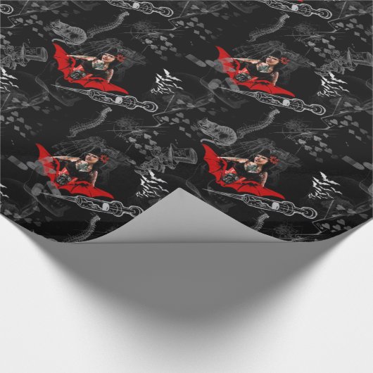 Tätowierungs-Button oben Geschenkpapier (Ecke)