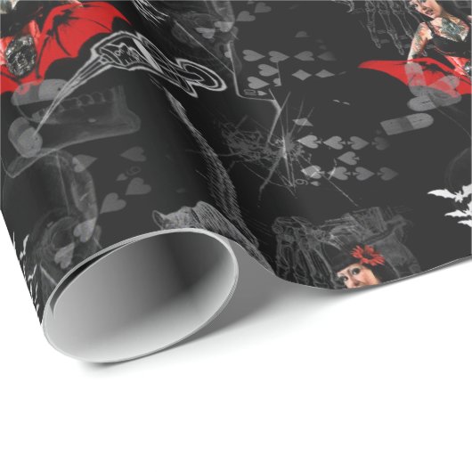 Tätowierungs-Button oben Geschenkpapier (Rolleneckpunkt)