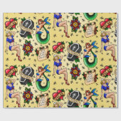 Tätowierungs-grelles Blatt-Packpapier Geschenkpapier (Flach)