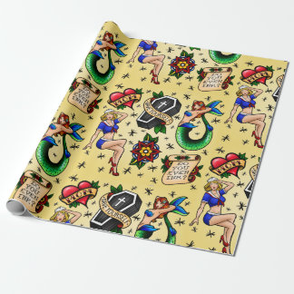 Tätowierungs-grelles Blatt-Packpapier Geschenkpapier