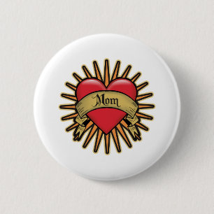Tätowierungs-Herz-Mama Button