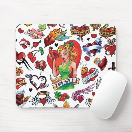 Tätowierungs-Herz Mousepad (Mit Mouse)