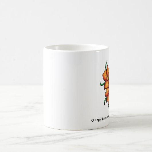 Tätowierungs-japanische orange Blüten-Prinzessin Kaffeetasse (Mittel)