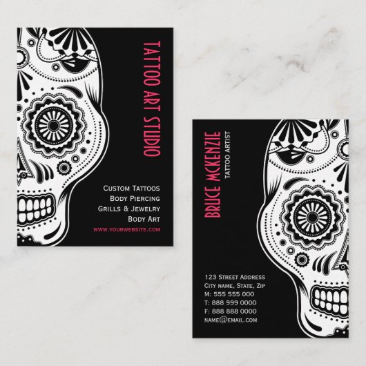 Tätowierungs-Kunst-Studio-Visitenkarte Visitenkarte (Vorne/Hinten)