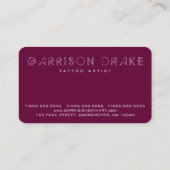 Tätowierungs-Künstler-Foto-Geschäfts-Karte Visitenkarte (Rückseite)