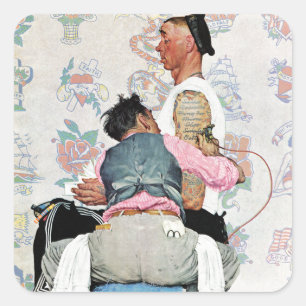 Tätowierungs-Künstler Quadratischer Aufkleber