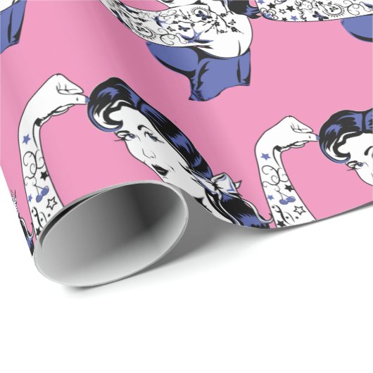 Tätowierungs-Mädchen-Arm herauf Thunder_Cove Geschenkpapier (Rolleneckpunkt)