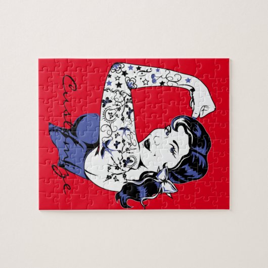 Tätowierungs-Mädchen-Arm herauf Thunder_Cove Puzzle (Horizontal)