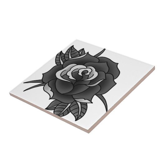 Tätowierungs-Rose Fliese (Seite)