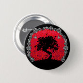 Tätowierungs-Rosen-Bonsais-Baum der Liebe-Schwalbe Button (Vorne & Hinten)