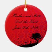 Tätowierungs-Rosen-Bonsais-Baum der Liebe-Schwalbe Keramik Ornament (Hinten)