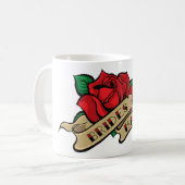 Tätowierungs-Rosen-Brautjungfern-Tasse Kaffeetasse (Vorderseite Links)