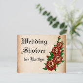 Tätowierungs-Rosen-Brautparty Einladung (Stehend Vorderseite)