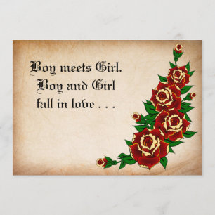 Tätowierungs-Rosen-Hochzeits-Einladung Einladung