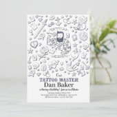 Tätowierungs-Vorlagengeburtstags-Einladung Einladung (Stehend Vorderseite)