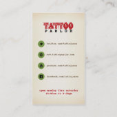 Tätowierungs-Wohnzimmer-Vintage Geschäfts-Karte Visitenkarte (Rückseite)