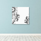 Tätowierungsdesign in polynesischen Masken Leinwanddruck (Insitu (Holzboden))