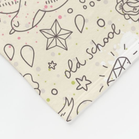 Tätowierungskonzeptmuster Fleecedecke (Ecke)