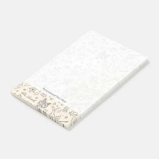 Tätowierungskonzeptmuster Post-it Klebezettel (angewinkelt)