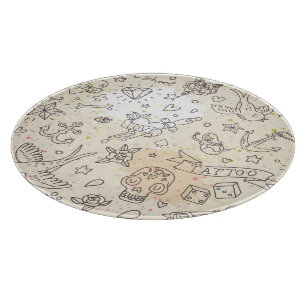 Tätowierungskonzeptmuster Schneidebrett