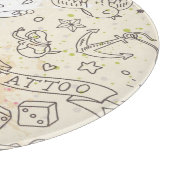 Tätowierungskonzeptmuster Schneidebrett (Ecke)