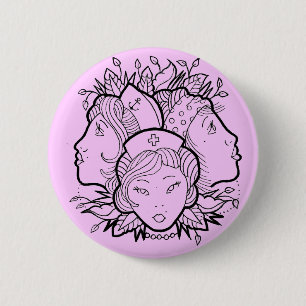 Tätowierungsmädchen Button