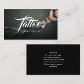 Tätowierungsskripttypografie aus schwarzem Foto Visitenkarte (Vorne/Hinten)