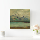 Tatra Mountain Landscape by Ladislav Mednyanszky Quadratische Wanduhr (Zuhause)