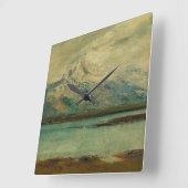 Tatra Mountain Landscape by Ladislav Mednyanszky Quadratische Wanduhr (Winkel)