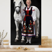 Tatra-Volk-Mädchen und Weißes Pferd Poster (Küche)