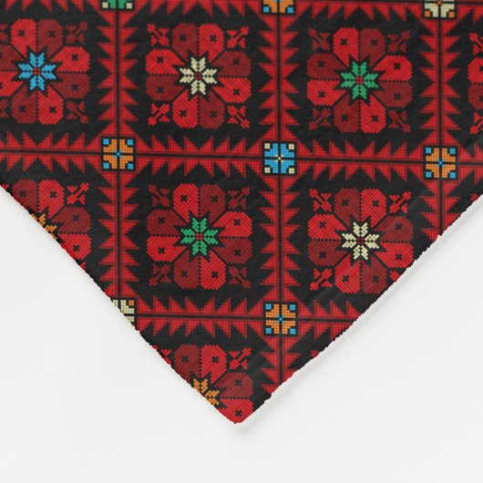 Tatreez Arab Thobe Henna Kunstwerk Muster Fleecedecke (Ecke)