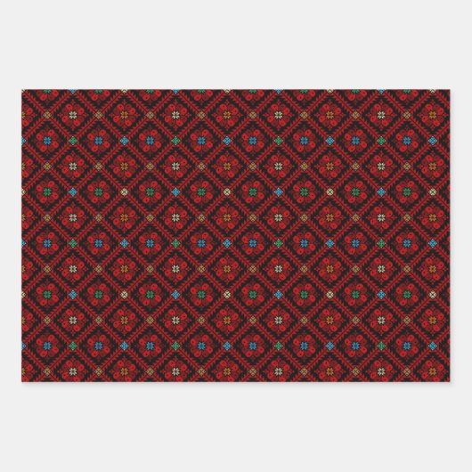 Tatreez Arab Thobe Henna Kunstwerk Muster Geschenkpapier Set (Vorderseite 2)