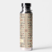 Tatreez pattern, beige geometric ornament trinkflasche (Links)