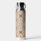 Tatreez pattern, beige geometric ornament trinkflasche (Rückseite)