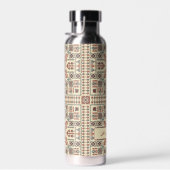 Tatreez pattern, beige geometric ornament trinkflasche (Rechts)