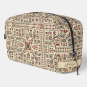 Tatreez pattern, beige geometric ornament waschbeutel (Rechte Ecke)