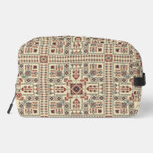 Tatreez pattern, beige geometric ornament waschbeutel (Rückseite)