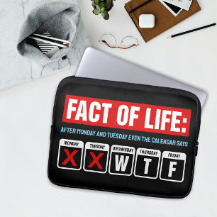 Tatsache des Lebens Kalender sagt WTF Humor Laptopschutzhülle