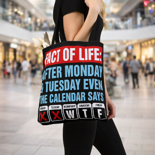 Tatsache des Lebens Kalender sagt WTF Humor Tasche