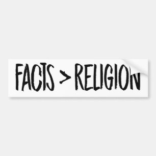 Tatsachen sind größer als Religion -- Autoaufkleber
