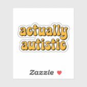 tatsächlich autistische Gelbe Typografie Aufkleber (Blatt)