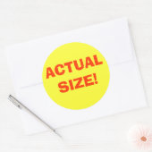 TATSÄCHLICH GROSS! RUNDER AUFKLEBER (Umschlag)