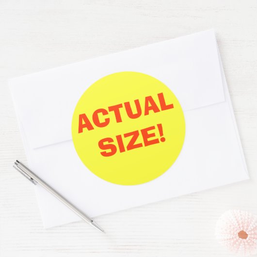 TATSÄCHLICH GROSS! RUNDER AUFKLEBER (Umschlag)