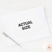 Tatsächliche Größe Ovaler Aufkleber (Umschlag)