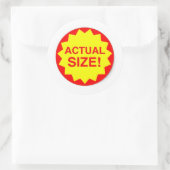 Tatsächliche Größe Runder Aufkleber (Tasche)