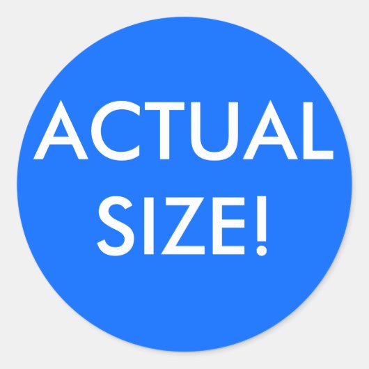 Tatsächliche Größe Runder Aufkleber (Vorderseite)